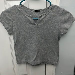Grey notch brandy melville top